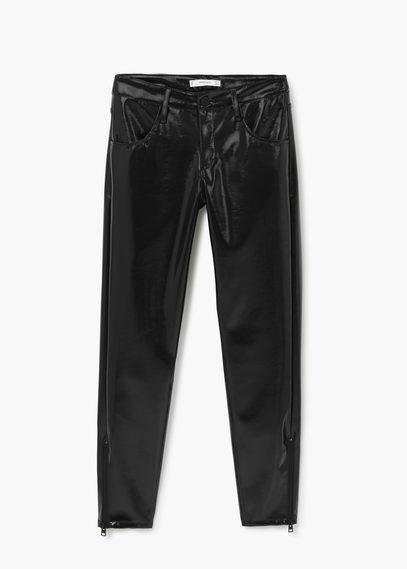 Mango Oiled Shiny Trousers