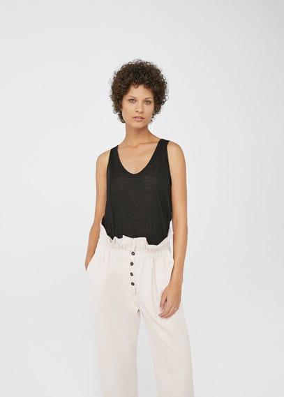 Mango Mango Ruched Waist Trousers