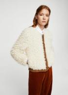 Mango Mango Faux Shearling Mixed Jacket