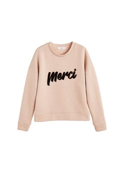 Mango Mango Message Textured Sweatshirt