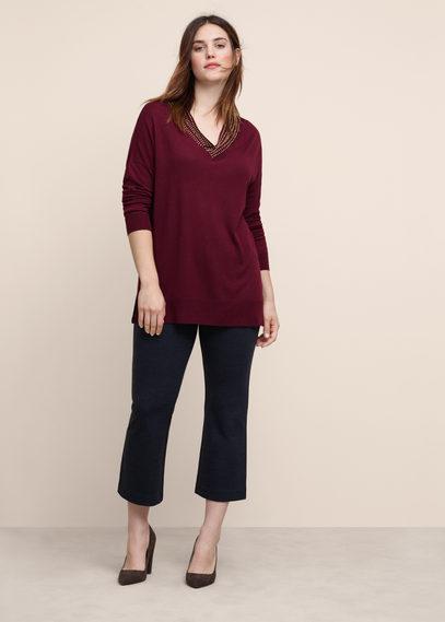 Violeta By Mango Violeta By Mango Beaded Wool-blend Sweater
