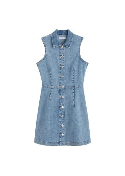Mango Mango Button Denim Dress