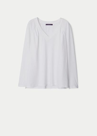 Violeta By Mango V-neck Cotton T Shirt