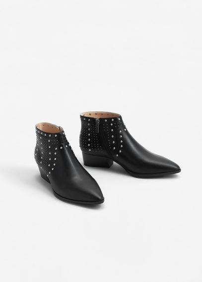 Mango Mango Studded Biker Ankle Boots
