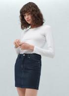 Mango Mango Dark Denim Skirt