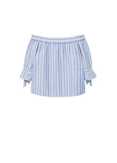Violeta By Mango Violeta By Mango Linen Off-shoulder Blouse