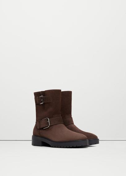 Mango Mango Buckles Leather Boots