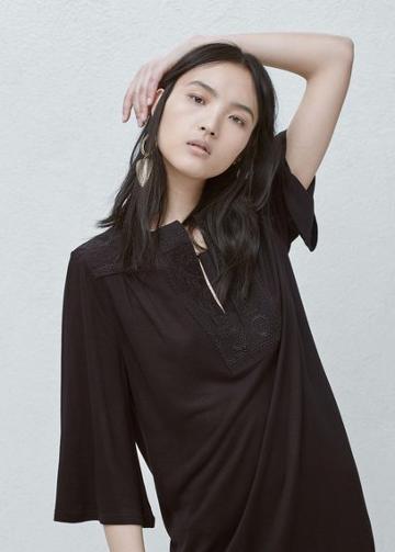 Mango Mango Embroidered Long Dress
