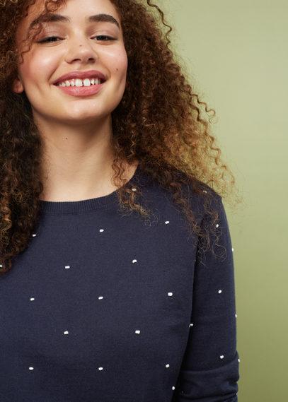 Violeta By Mango Violeta By Mango Embossed Polka-dot Sweater