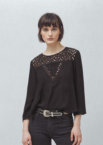 Mango Mango Openwork Panel Blouse