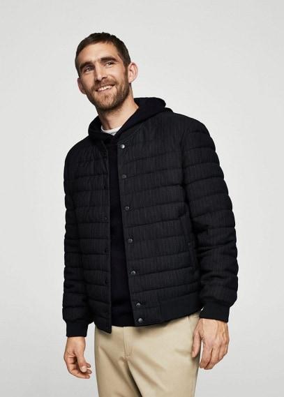 Mango Man Mango Man Striped Quilted Bomber Jacket