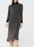 Mango Mango Metallic Knit Dress