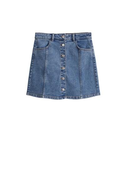 Mango Mango Button Denim Miniskirt