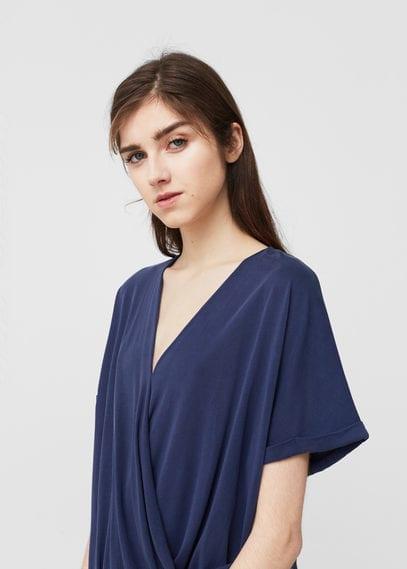 Mango Mango Draped Detail T Shirt