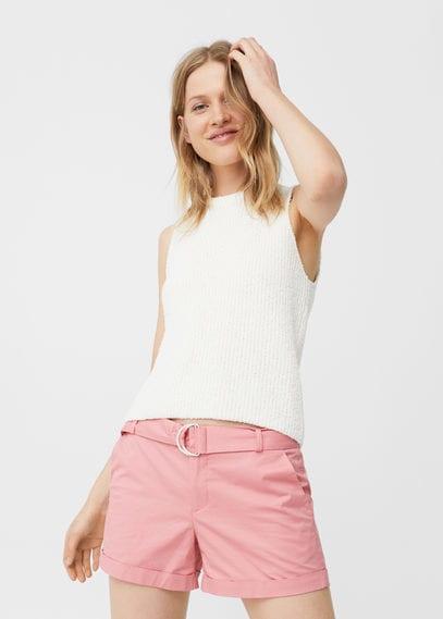 Mango Mango Belt Cotton-blend Short
