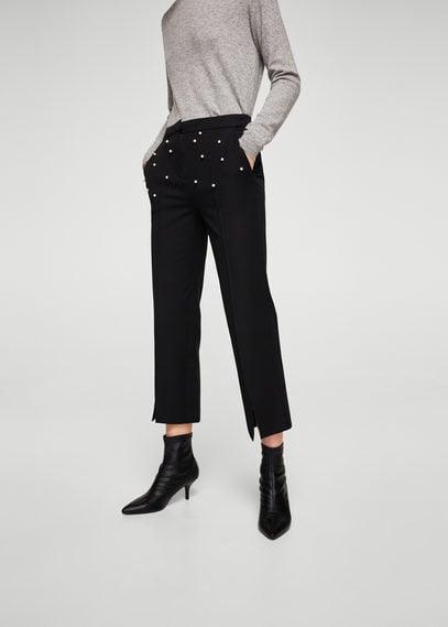 Mango Mango Pearls Cotton Trousers