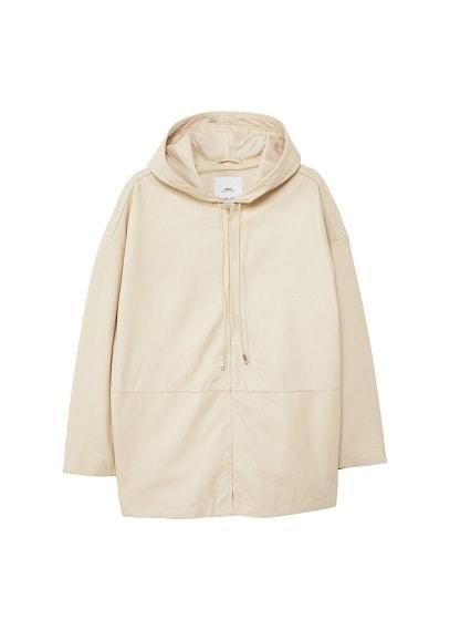 Mango Mango Hooded Leather Jacket