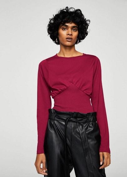 Mango Mango Striped Panel T-shirt