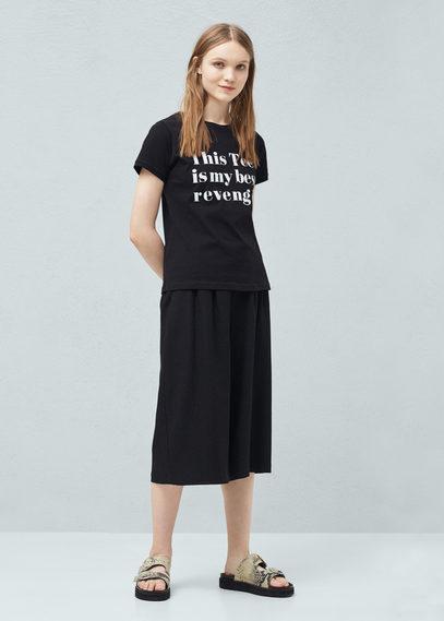 Mango Mango Message Cotton T Shirt