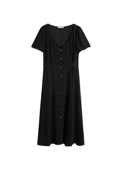 Mango Mango Polka-dot Jacquard Dress