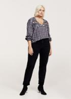 Violeta By Mango Violeta By Mango Floral Embroidery Checked Blouse