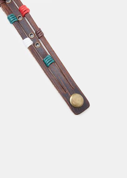 Mango Man Leather Mixed Bracelet