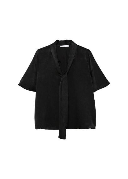 Mango Mango Bow Satin Blouse