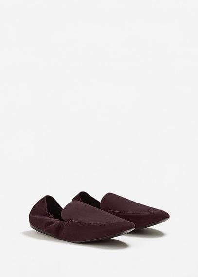Mango Mango Ruched Suede Babouche Slipper