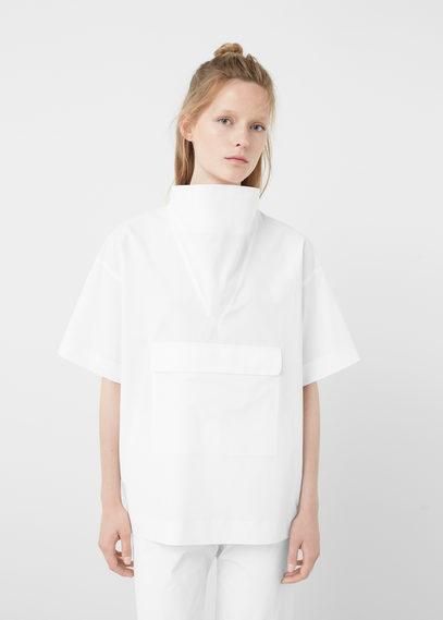 Mango Mango Premium - Poplin Pocket Blouse