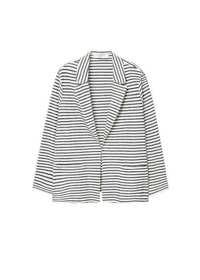 Violeta By Mango Violeta By Mango Striped Unstructured Blazer