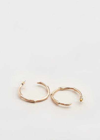 Violeta By Mango Violeta By Mango Embossed Hoop Earrings