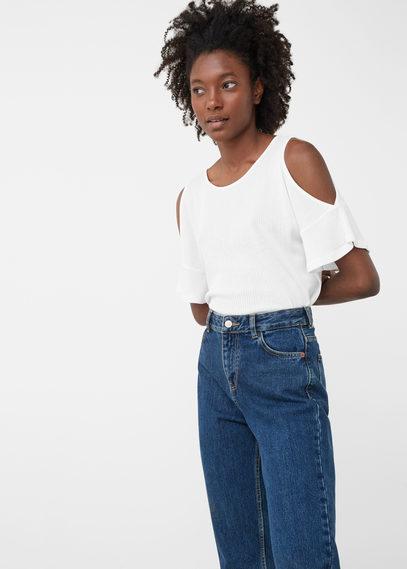 Mango Mango Off Shoulders T Shirt