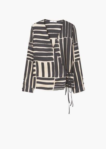 Mango Mango Satin Wrap Blouse