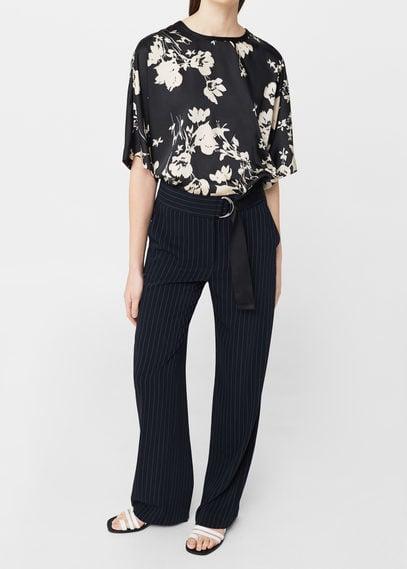 Mango Mango Floral Satin Blouse