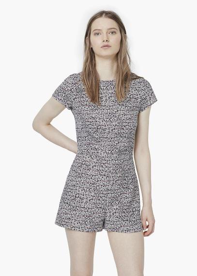 Mango Mango Printed Short Jumpsuit