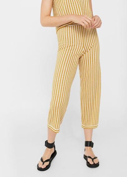 Mango Mango Striped Knit Trousers