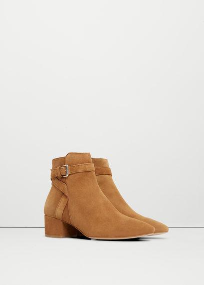 Mango Mango Buckle Suede Ankle Boots