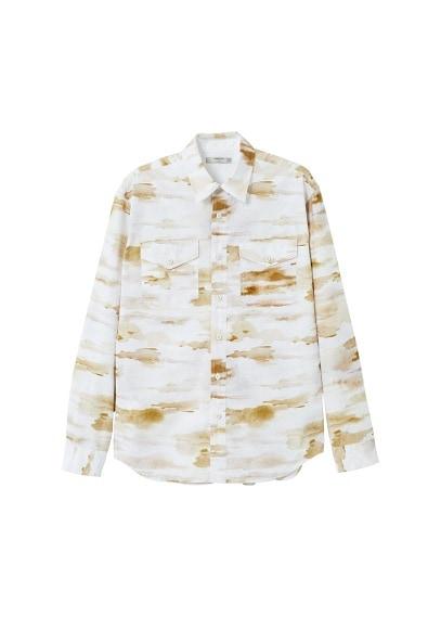 Mango Man Mango Man Regular-fit Camouflage Print Shirt