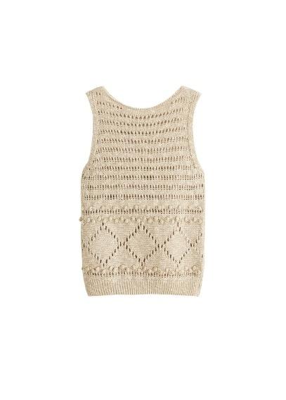 Mango Mango Linen Crochet Top