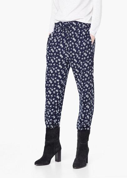 Mango Mango Printed Baggy Trousers