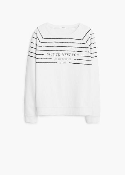 Mango Mango Message Cotton Sweatshirt