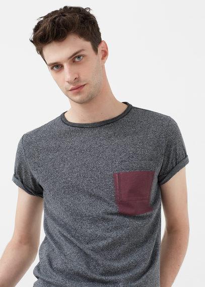 Mango Man Mango Man Contrast Chest-pocket T Shirt