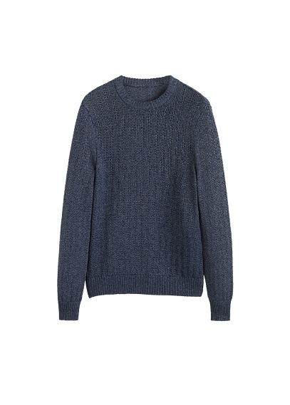 Mango Man Mango Man Recycled Cotton Openwork Sweater