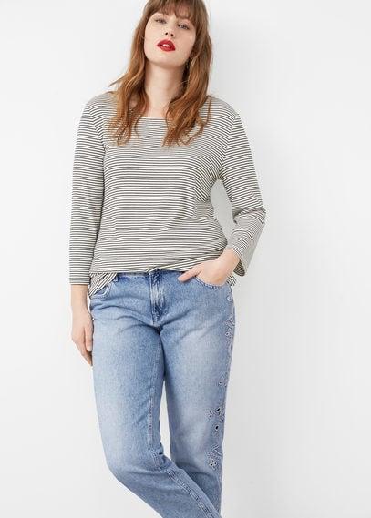 Violeta By Mango Violeta By Mango Embroidered Girlfriend Jeans