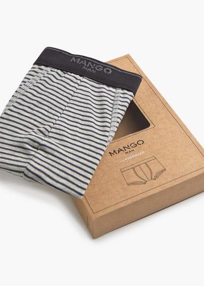 Mango Man Mango Man Striped Cotton Boxer Shorts