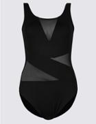 Marks & Spencer Mesh Non-wired Swimsuit Black