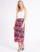 Marks & Spencer Lace A-line Midi Skirt Pink Mix