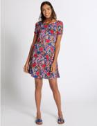 Marks & Spencer Floral Print Swing Dress Pink Mix