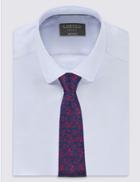 Marks & Spencer Pure Silk Floral Print Tie Wine Mix