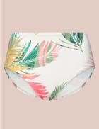 Marks & Spencer Palm Print High Waisted Bikini Bottoms White Mix
